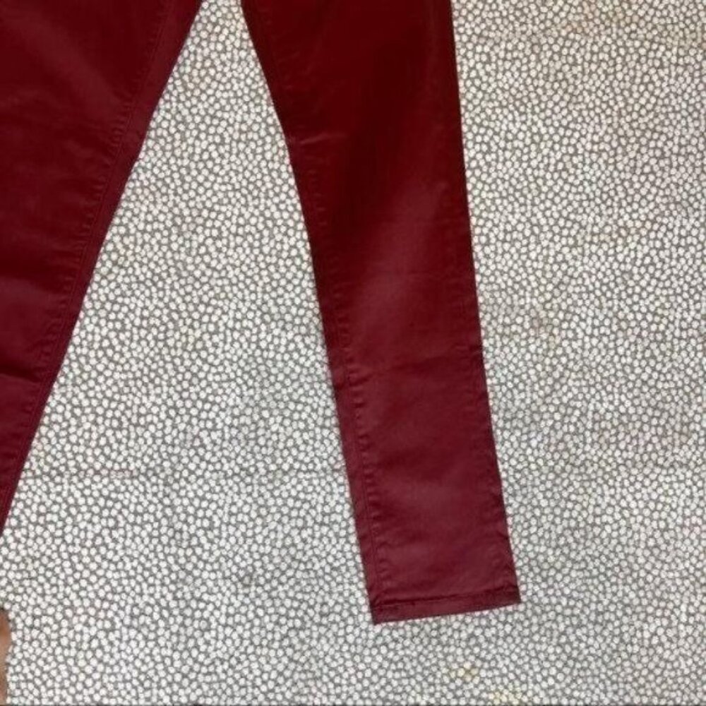 Cielo Jeans Red Faux Leather Skinny Pants Mid Rise Size 5 - Picture 8 of 11